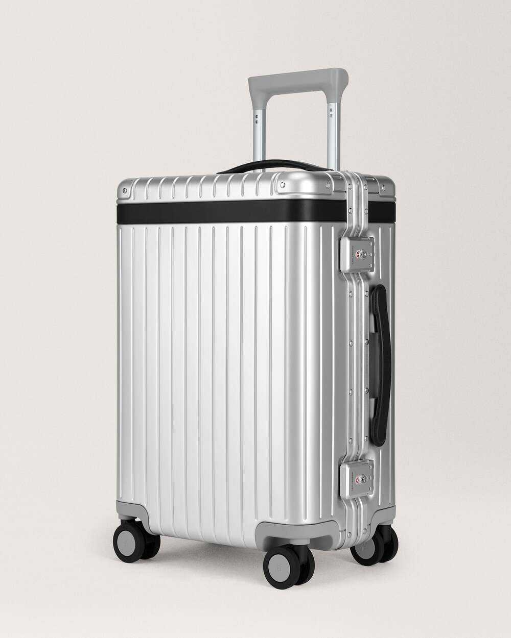 Carl Friedrik Carry-On Aluminium Suitcase 41L Silver/Black NEW Authentic